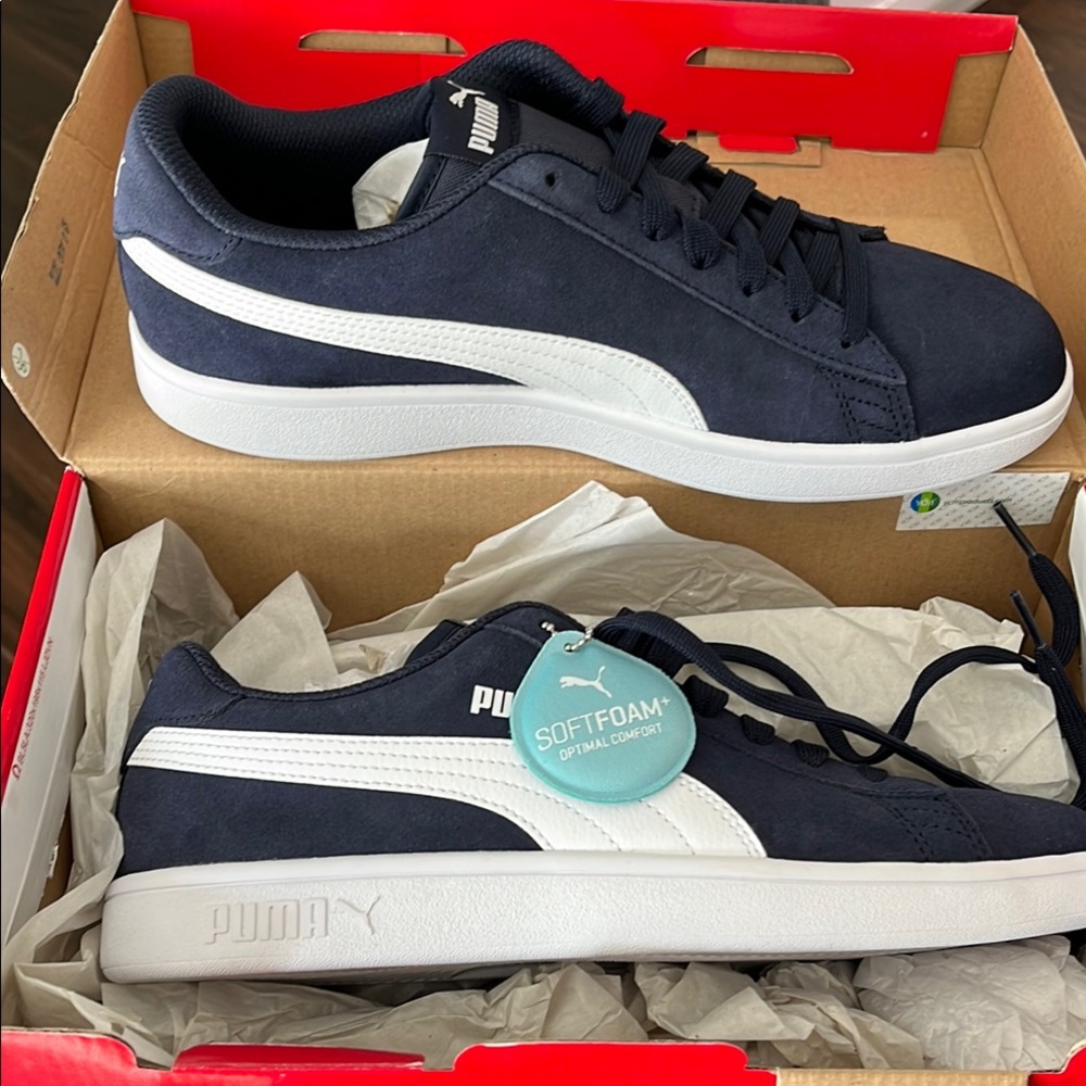 Puma Blue and White Sneakers Classic Design
